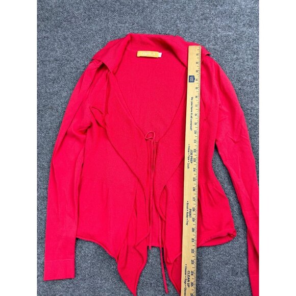 Crisca Cardigan Women's Small Pink Long Sleeve Tie Front Lightweight - Picture 3 of 7